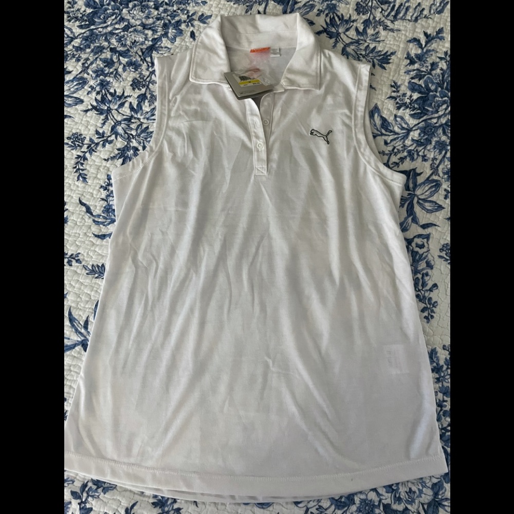 PUMA -NWT- sleveless Polo- white- M
